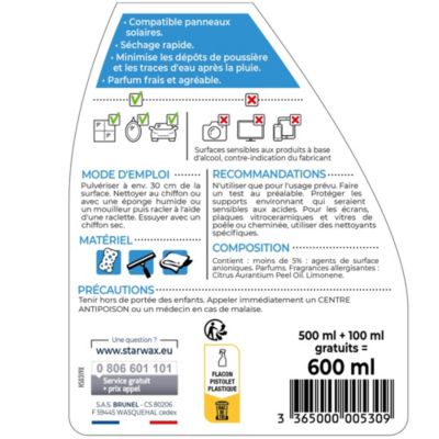 Pulvérisateur vitres Starwax 500ml +20% gratuit
