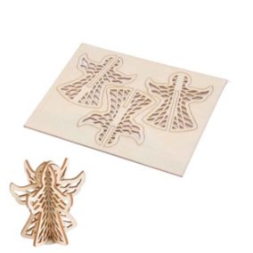 Puzzle 3D à Personnaliser "Ange de Noël" 9cm Naturel