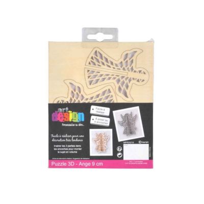 Puzzle 3D à Personnaliser "Ange de Noël" 9cm Naturel