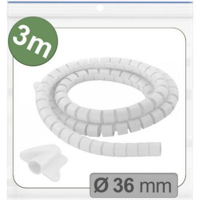 Quadrios 25CA748 gaine pour câbles PE 36 mm max, 3 m, blanche