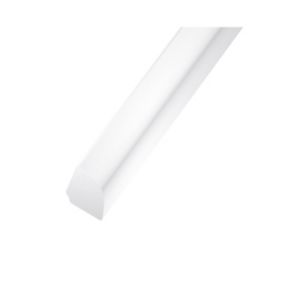 Quart de rond PVC blanc 12 x 12 mm, 2,5 m