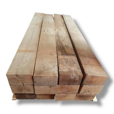 Quatre  traverses en bois de chêne naturel non séché 10x20x240 cm