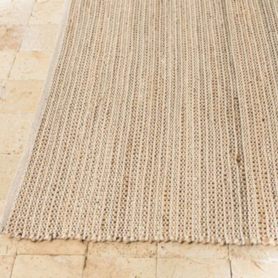 QUENTIN - Tapis rect. 200x290cm jute et coton couleur sable/ivoire/noir