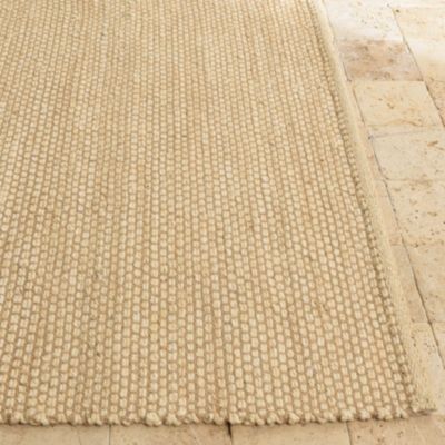 QUENTIN - Tapis rectangulaire 160x230cm en jute et coton beige