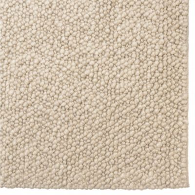 QUENTIN - Tapis rectangulaire 160x230cm en laine bouclée couleur beige