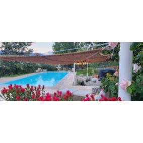 QUIBERON 3mx5m voile d'ombrage rectangulaire coulissante en fibre de coco