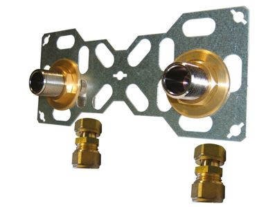 QUICK PLOMBERIE Double sortie de cloison mâle à compression pour tube per, Diam.16 mm 20 x 27 mm