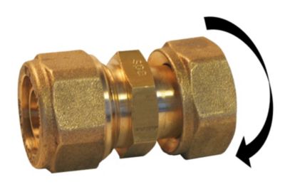 QUICK PLOMBERIE Raccord droit avec écrou libre à compression laiton F 12 x 17 pour tube en per