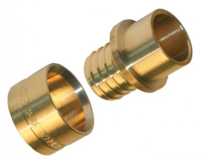 QUICK PLOMBERIE Raccord droit PER cuivre à glissement laiton D.16 pour tube en per