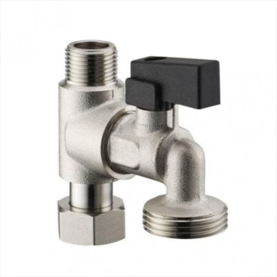 QUICK PLOMBERIE Té de repiquage avec robinet de machine laver 1/4 de tour, mâle/femelle 12x17mm