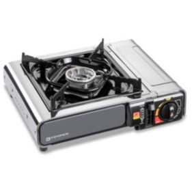 Réchaud à gaz NOMADE INOX 2200W Allumage piezo Double système de sécurité Mallette KEMPER