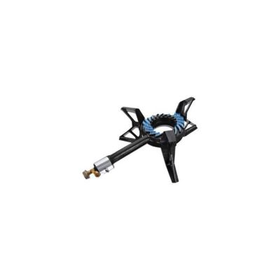 Réchaud à gaz tripatte fonte et laiton 8,5 kW, brûleur 17 cm, Certigaz, butane propane, noir