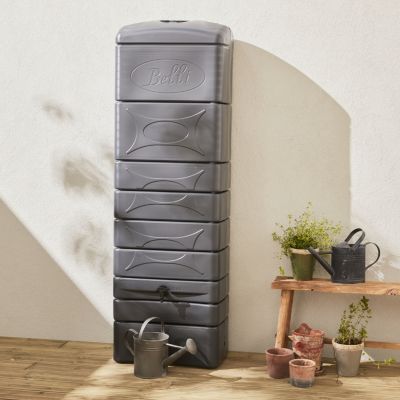 Récupérateur d'eau mural Chastang 300L Anthracite avec kit raccord chéneau inclus