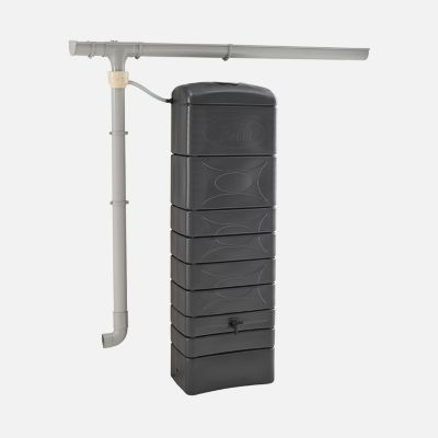 Récupérateur d'eau mural Chastang 300L Anthracite avec kit raccord chéneau inclus