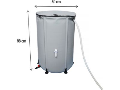 Récupérateur d'eau souple en PVC 250 L  Gris