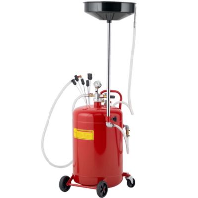 Récupérateur d'huile de vidange 68L réglable H101-141cm roues poignée métal rouge