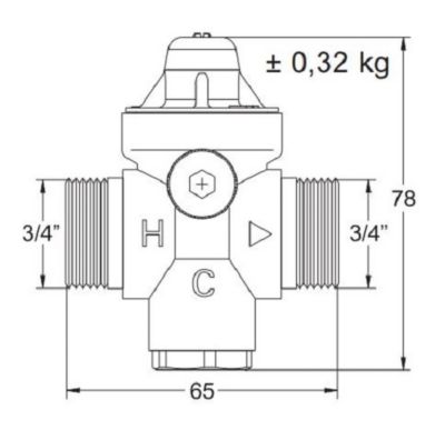 Réducteur de pression RÉDUFIX en laiton DZR double mâle 3/4'' - WATTS - 2282110