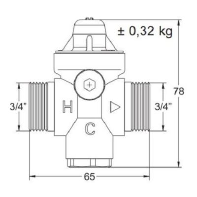 Réducteur de pression RÉDUFIX en laiton DZR double mâle 3/4'' - WATTS - 2282110