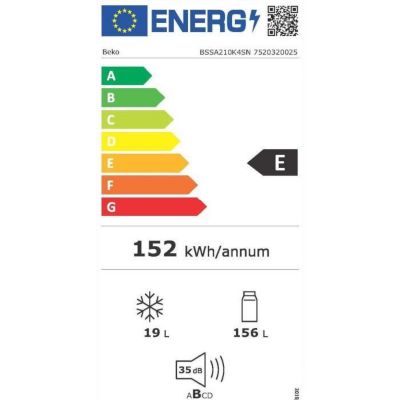 Réfrigérateur 1 porte 54cm 175l encastrable Beko BSSA210K4SN série b100