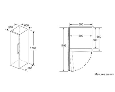Réfrigérateur 1 porte 60cm 324l Bosch KSV33VLEP série 4