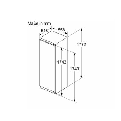 Réfrigérateur 1 porte intégrable à glissières 55cm 280l Bosch KIL82NSE0