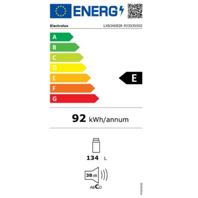 Réfrigérateur 1 porte intégrable à pantographe 134l Electrolux LXB3AE82R