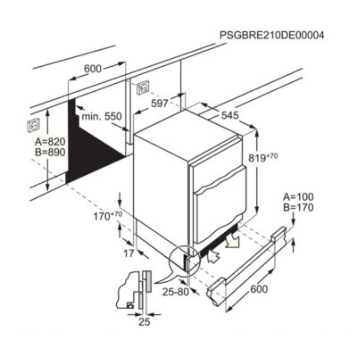 Réfrigérateur 1 porte intégrable à pantographe 134l Electrolux LXB3AE82R