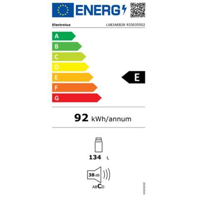 Réfrigérateur 1 porte intégrable à pantographe 134l Electrolux LXB3AE82R
