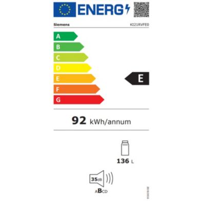 Réfrigérateur 1 porte intégrable à pantographe 136l Siemens KI21RVFE0 iq300