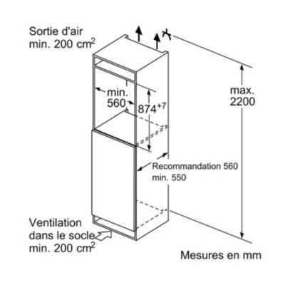 Réfrigérateur 1 porte intégrable à pantographe 136l Siemens KI21RVFE0 iq300