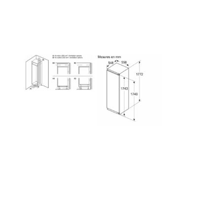 Réfrigérateur 1 porte intégrable à pantographe 310l blanc Bosch KIR81VFE0