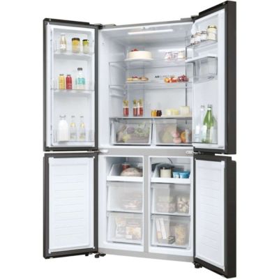 Réfrigérateur américain 83.3cm 463l no frost noir Haier HCR3818EWPT