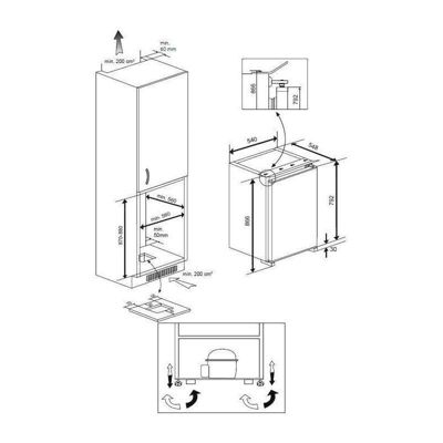 Réfrigérateur BEKO - B1854N - Table top - intégrable - 110 L (97L+13L) - 86x55x55 cm