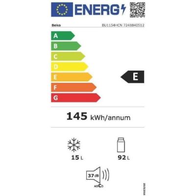 Réfrigérateur BEKO - BU1154HCN - Table top - intégrable - 107 L (92L+15L) - 82x60x54 cm