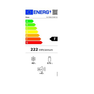 Réfrigérateur combiné 54cm 213l blanc Sharp SJFTB01ITXWF