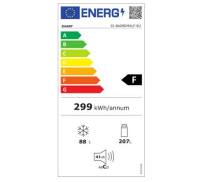 Réfrigérateur combiné 60cm 295l nofrost Sharp SJBA09DMXLF