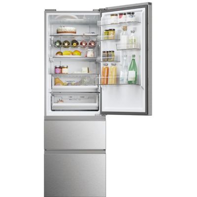 Réfrigérateur combiné 60cm 360l nofrost, inox Haier HTW5618DNMG