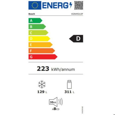 Réfrigérateur combiné 70cm 440l nofrost Bosch KGN492LDF série 4