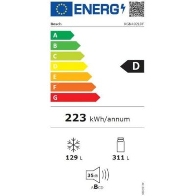 Réfrigérateur combiné 70cm 440l nofrost Bosch KGN492LDF série 4