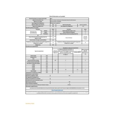 Réfrigérateur combiné - BEKO - 2 portes - Intégrable - 254 L (185 L + 69 L) - Froid ventilé - Classe E
