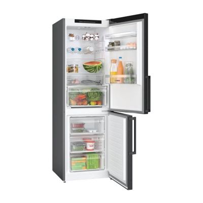 Réfrigérateur combiné - BOSCH - KGN36VXCT - Classe C - 321 L - 186 x 60 x 66,50 cm - Acier brossé noir