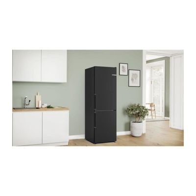 Réfrigérateur combiné - BOSCH - KGN36VXCT - Classe C - 321 L - 186 x 60 x 66,50 cm - Acier brossé noir
