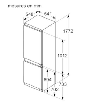 Réfrigérateur combiné intégrable à pantographe 260l Siemens KI86NVFE0 iq300