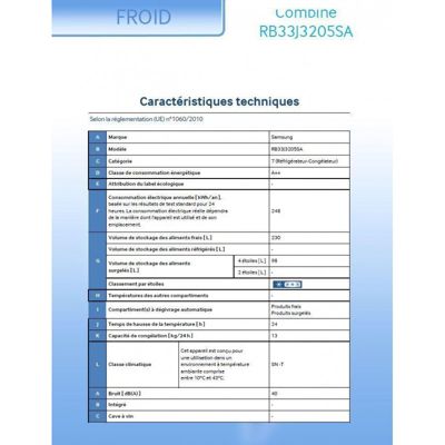 Réfrigérateur congélateur bas RB 33 J 32 05 SA