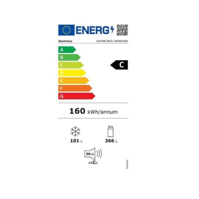Réfrigérateur-congélateur combiné 60cm 366l nofrost Electrolux LNT6MC36U1