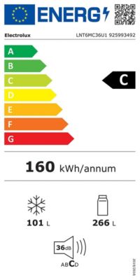 Réfrigérateur-congélateur combiné 60cm 366l nofrost Electrolux LNT6MC36U1