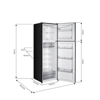 Réfrigérateur congélateur haut CONTINENTAL EDISON  - 247L - Total No Frost - Noir - L54,5 cm x H167 cm