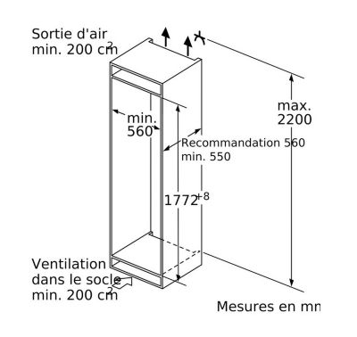 Réfrigérateur encastrable SIEMENS E, KI86SADE0