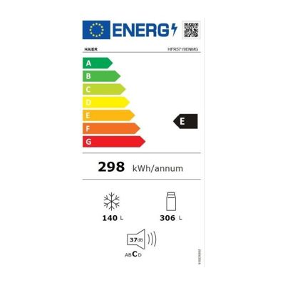 Réfrigérateur multi-portes - HAIER - FD 70 Series 3 HFR5719ENMG - Classe E - 446 L - 190 x 70 x 67,5 cm - Silver