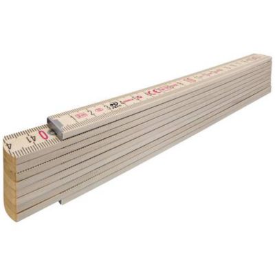 Règle pliante en bois de hêtre 2 m Type 400 400 14348 - échelle métrique, angles intégrés
